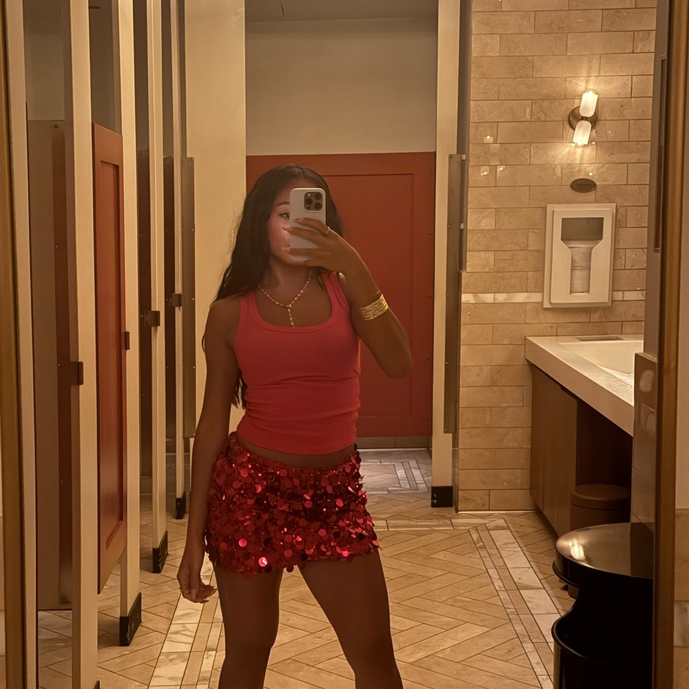 Sequin Red Women's Skirt
